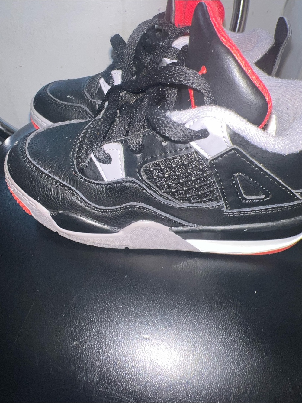 Jordan Kids Black and Red Retro-Style Sneakers - Picture 2 of 5
